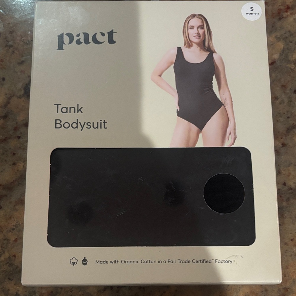 Pact Women's Black Tank Bodysuit